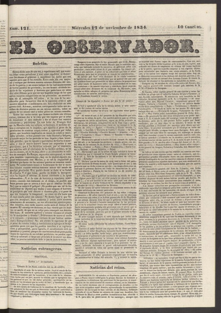 Miniatura de El Observador del 12 de noviembre de 1834
