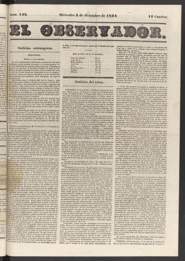 Miniatura de El Observador del 3 de diciembre de 1834