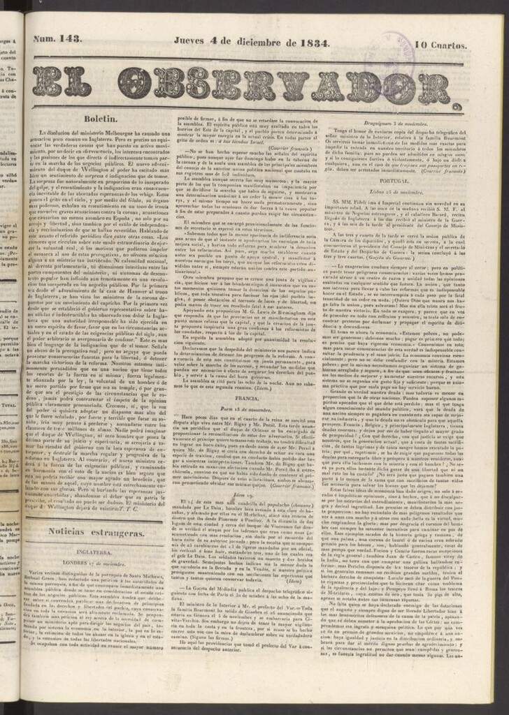 Miniatura de El Observador del 4 de diciembre de 1834