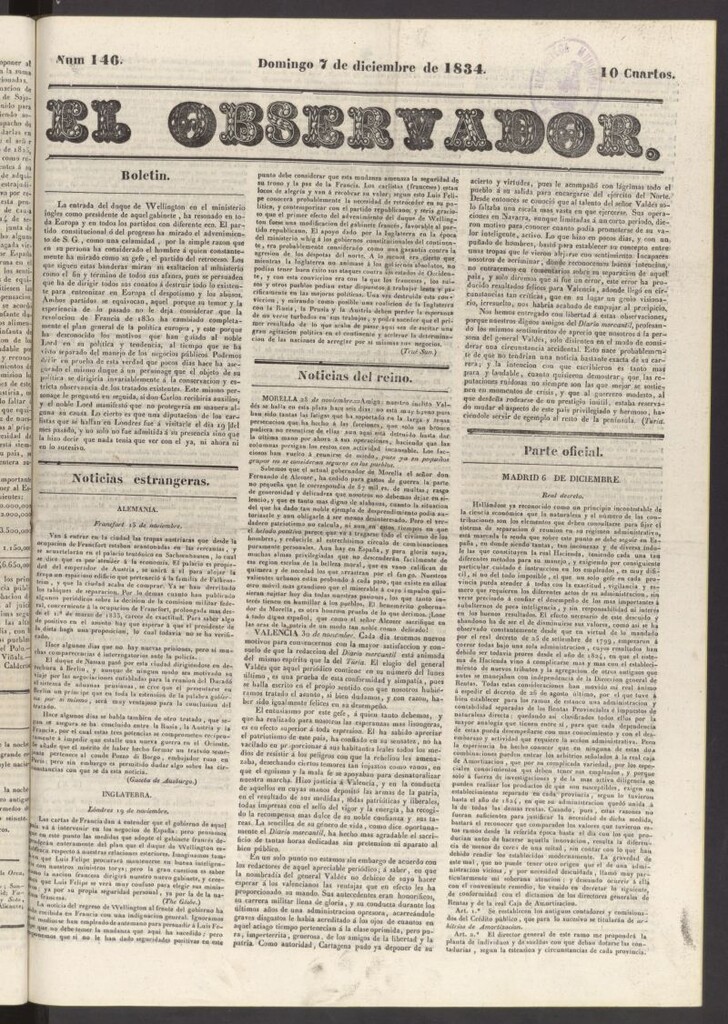 Miniatura de El Observador del 7 de diciembre de 1834