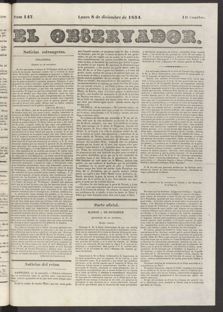 Miniatura de El Observador del 8 de diciembre de 1834