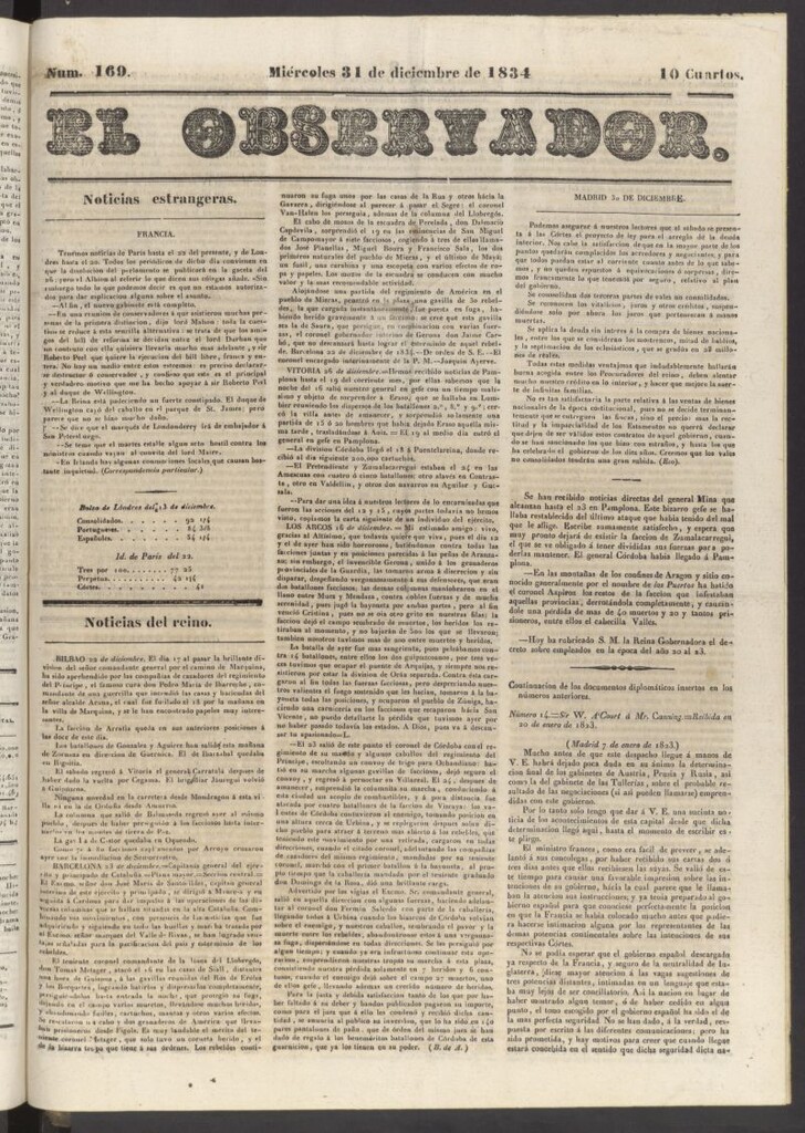 Miniatura de El Observador del 31 de diciembre de 1834