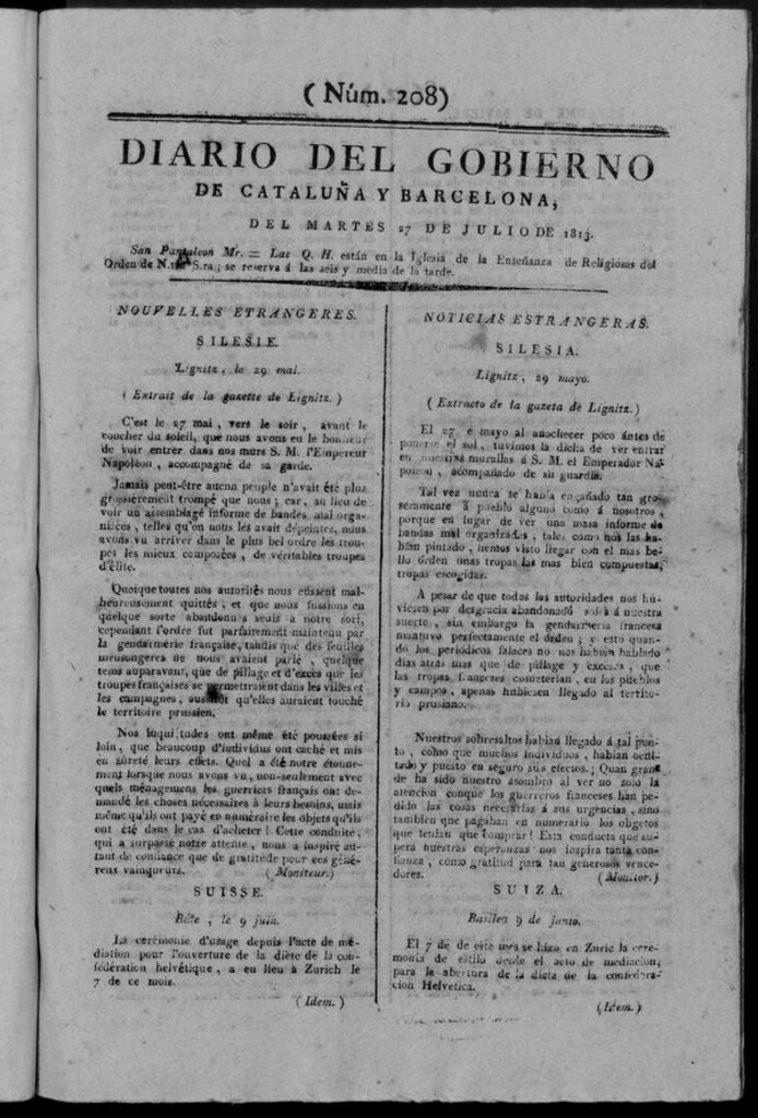 Miniatura de Diario de Barcelona del martes 27 de julio de 1813