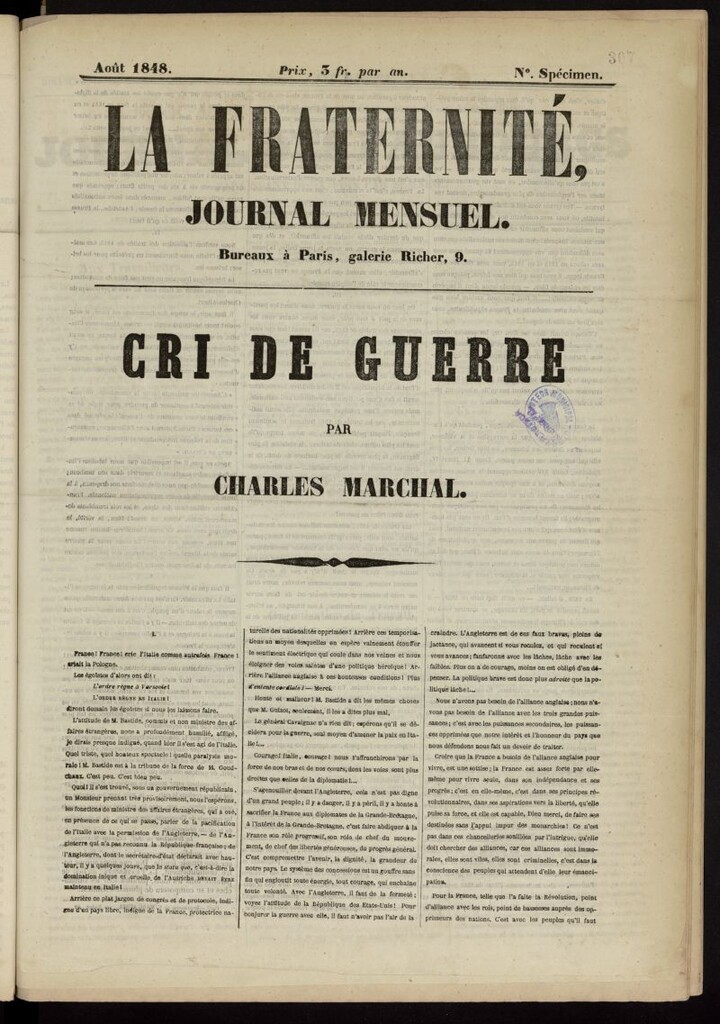 Miniatura de La Fraternité: journal mensuel