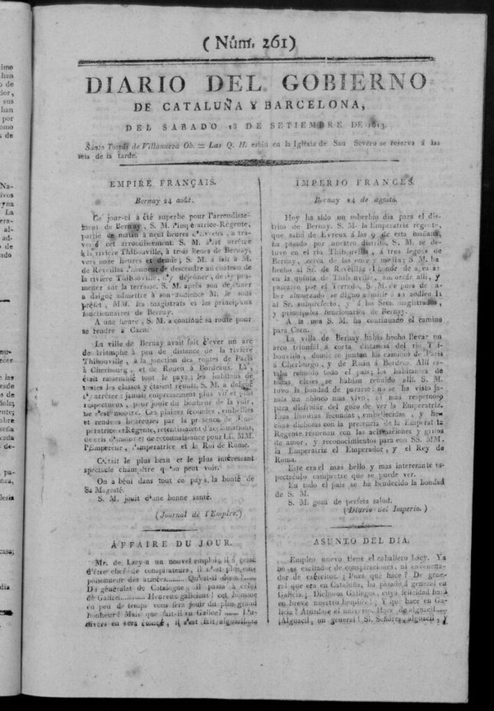 Miniatura de Diario de Barcelona del sábado 18 de septiembre de 1813