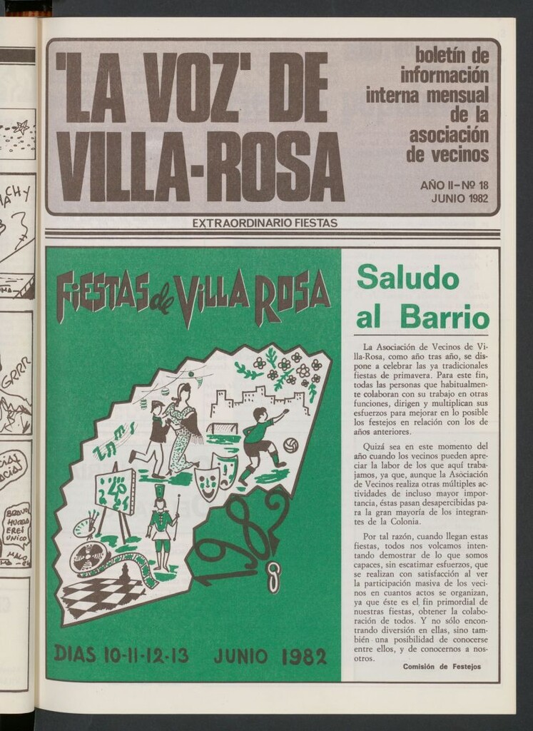 Miniatura de La Voz de Villa-Rosa: boletín informativo mensual de la asociación de vecinos, nº 18 de junio de 1982