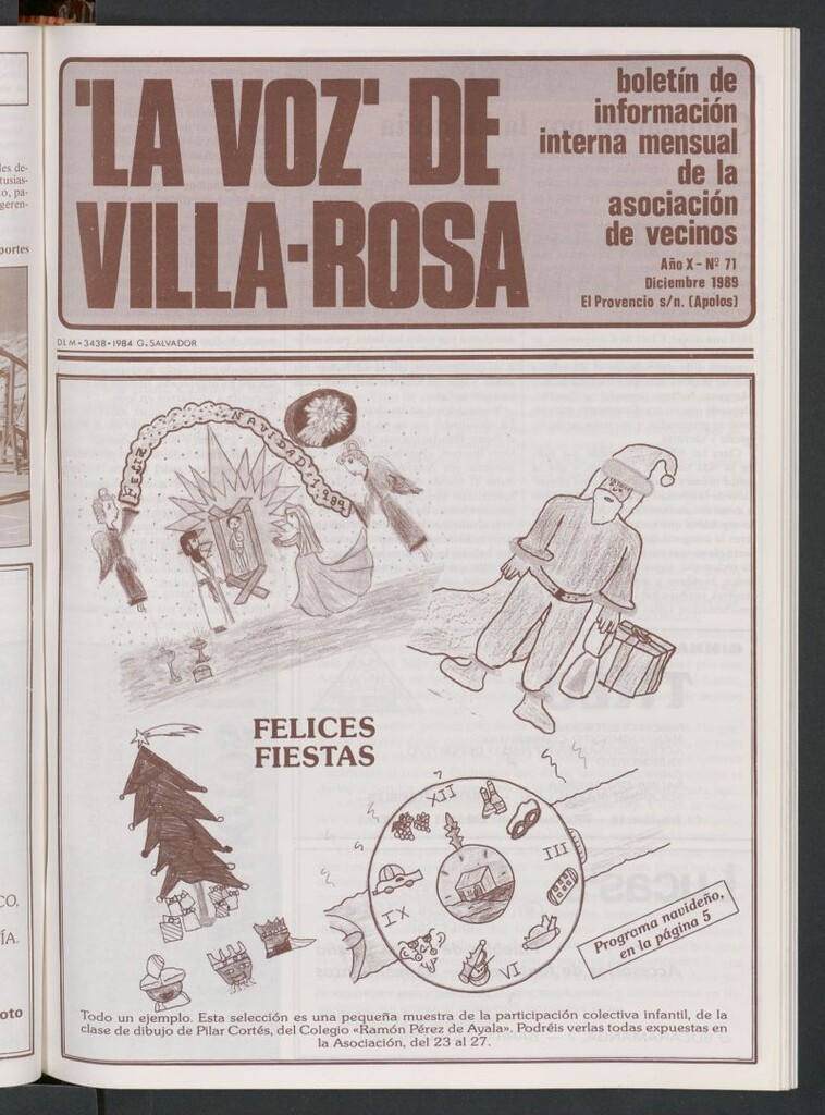 Miniatura de La Voz de Villa-Rosa: boletín informativo mensual de la asociación de vecinos, nº 71 de diciembre de 1989