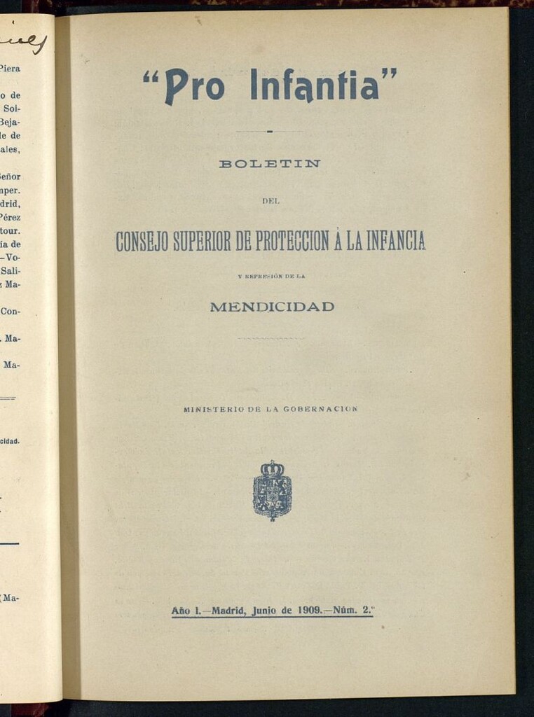 Miniatura de Pro Infantia : boletín del Consejo Superior de Protección a la Infancia y Represión de la Mendicidad de junio de 1909