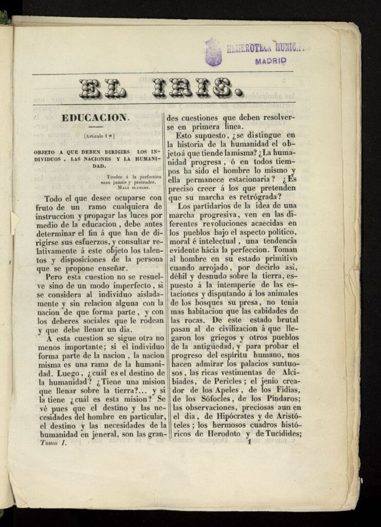Miniatura de El Iris: semanario enciclopédico