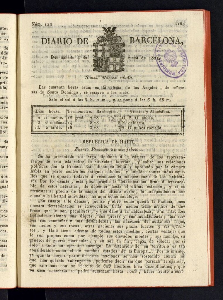 Miniatura de Diario de Barcelona del 4 de mayo de 1822