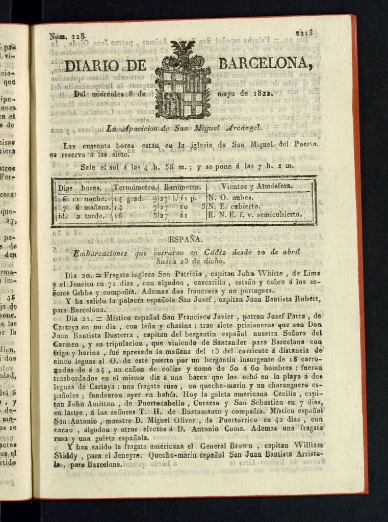 Miniatura de Diario de Barcelona del 8 de mayo de 1822