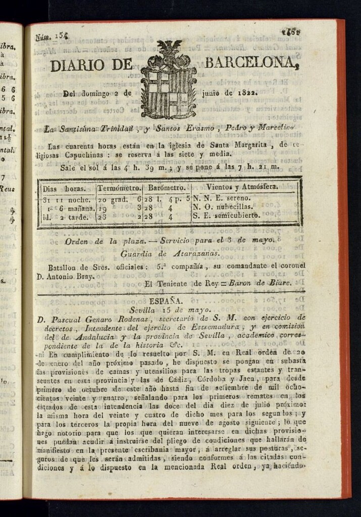 Miniatura de Diario de Barcelona del 2 de junio de 1822