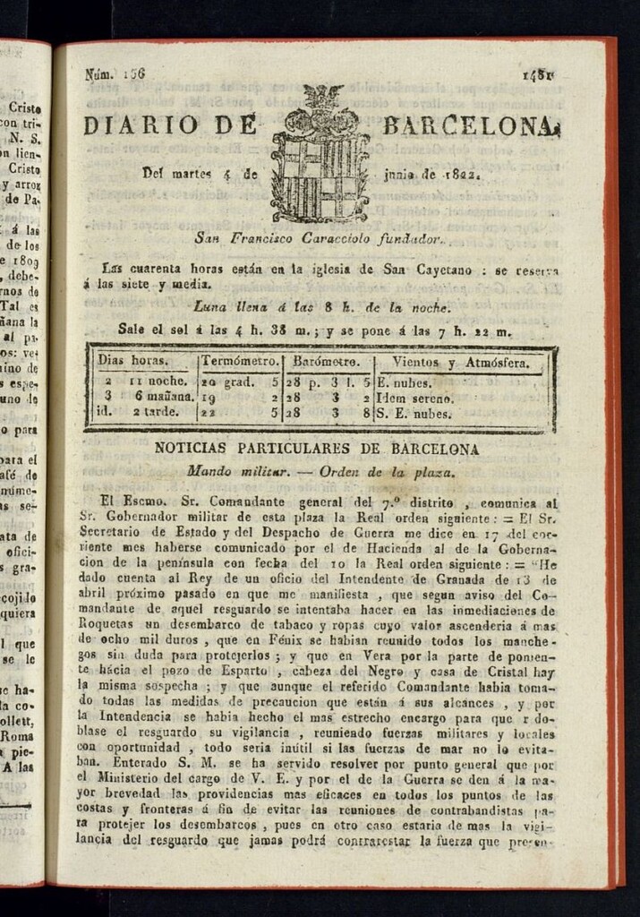 Miniatura de Diario de Barcelona del 4 de junio de 1822
