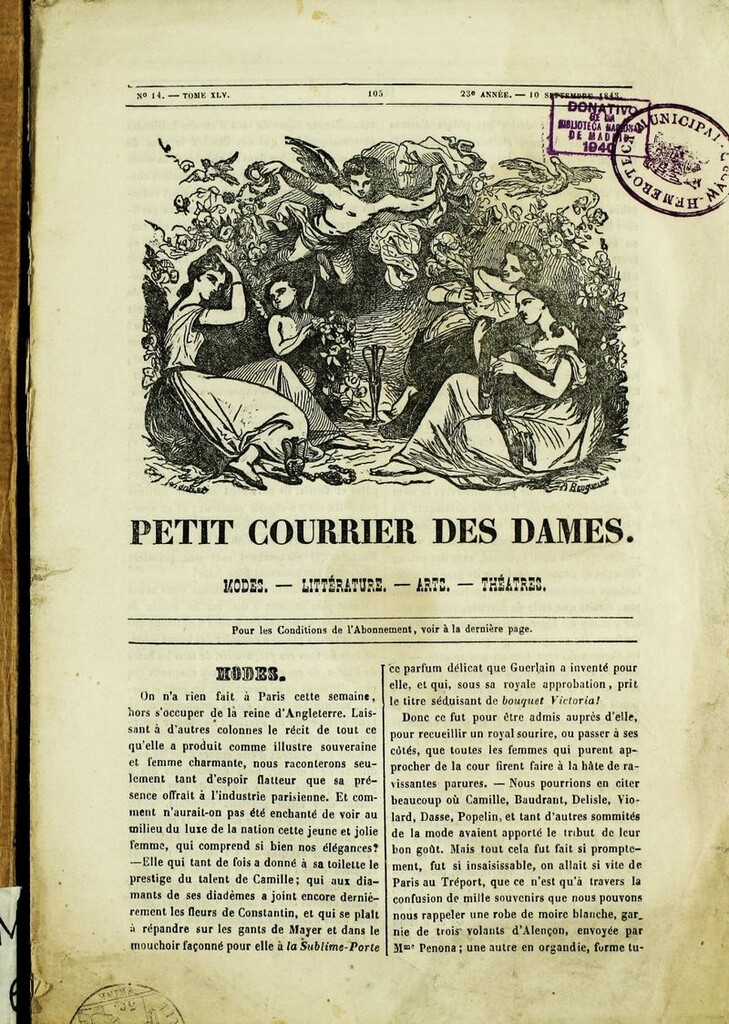 Miniatura de Petit Courrier Des Dames del 10 de septiembre de 1843