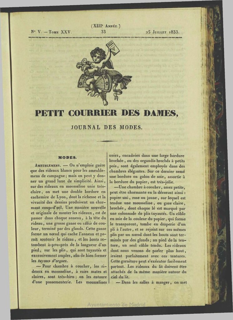 Miniatura de Petit Courrier des Dames : journal des modes del 25 de Julio de 1833