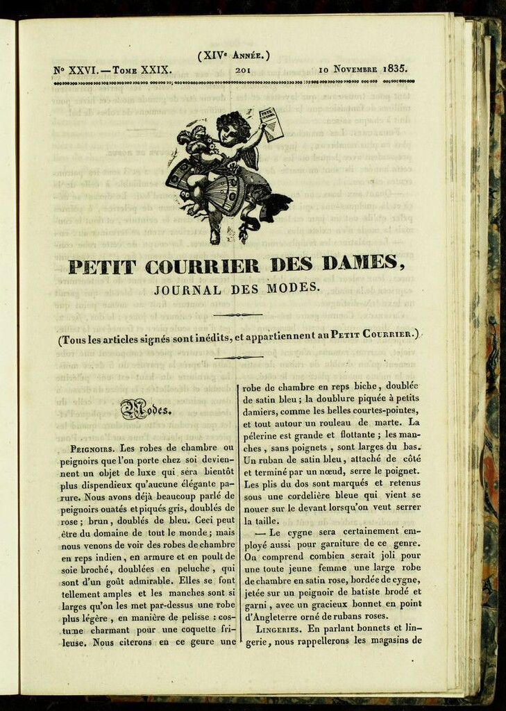 Miniatura de Petit Courrier Des Dames del 10 de noviembre de 1835