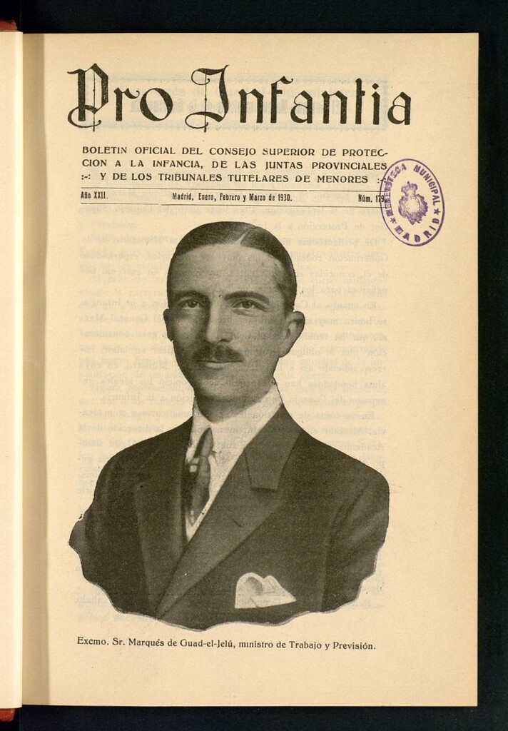 Miniatura de Pro Infantia : boletín del Consejo Superior de Protección a la Infancia y Represión de la Mendicidad de enero,febrero y marzo de 1930