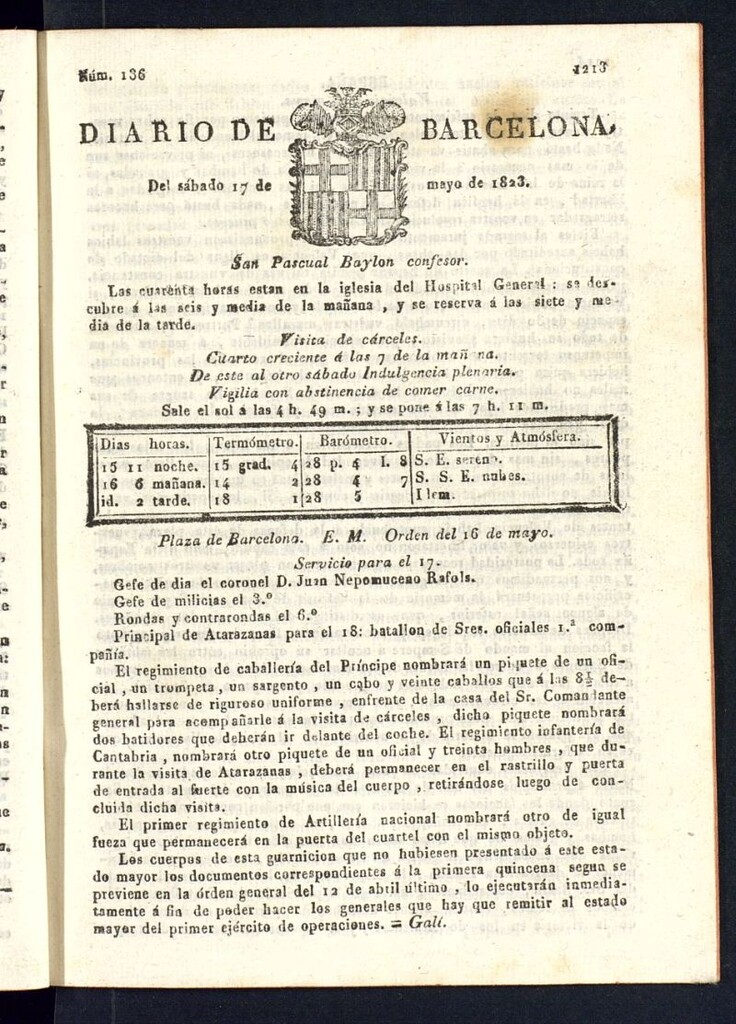Miniatura de Diario de Barcelona del 17 de mayo de 1823