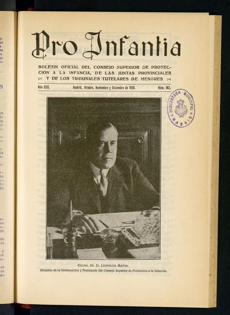 Miniatura de Pro Infantia : boletín del Consejo Superior de Protección a la Infancia y Represión de la Mendicidad de octubre,noviembre,diciembre de 1930