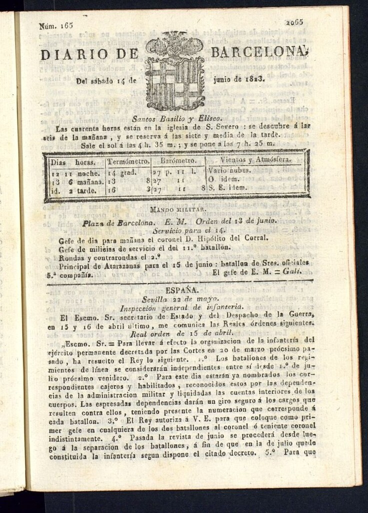 Miniatura de Diario de Barcelona del 14 de junio de 1823