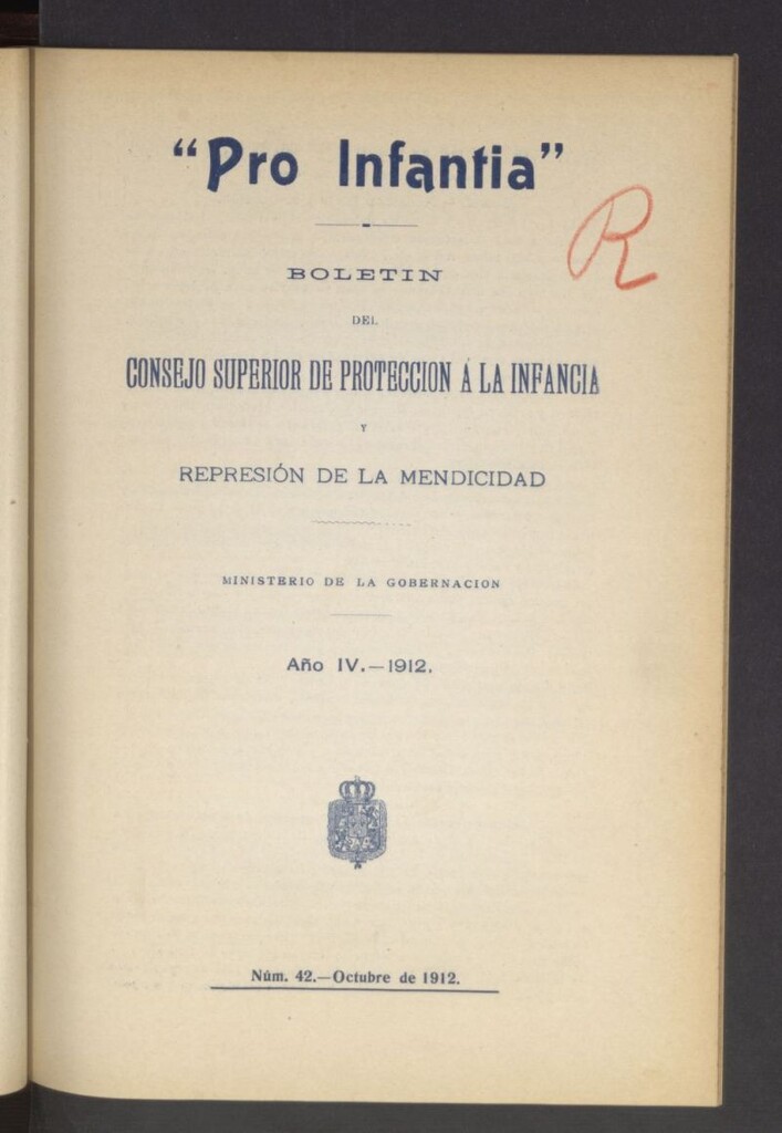 Miniatura de Pro Infantia : boletín del Consejo Superior de Protección a la Infancia y Represión de la Mendicidad de octubre de 1912