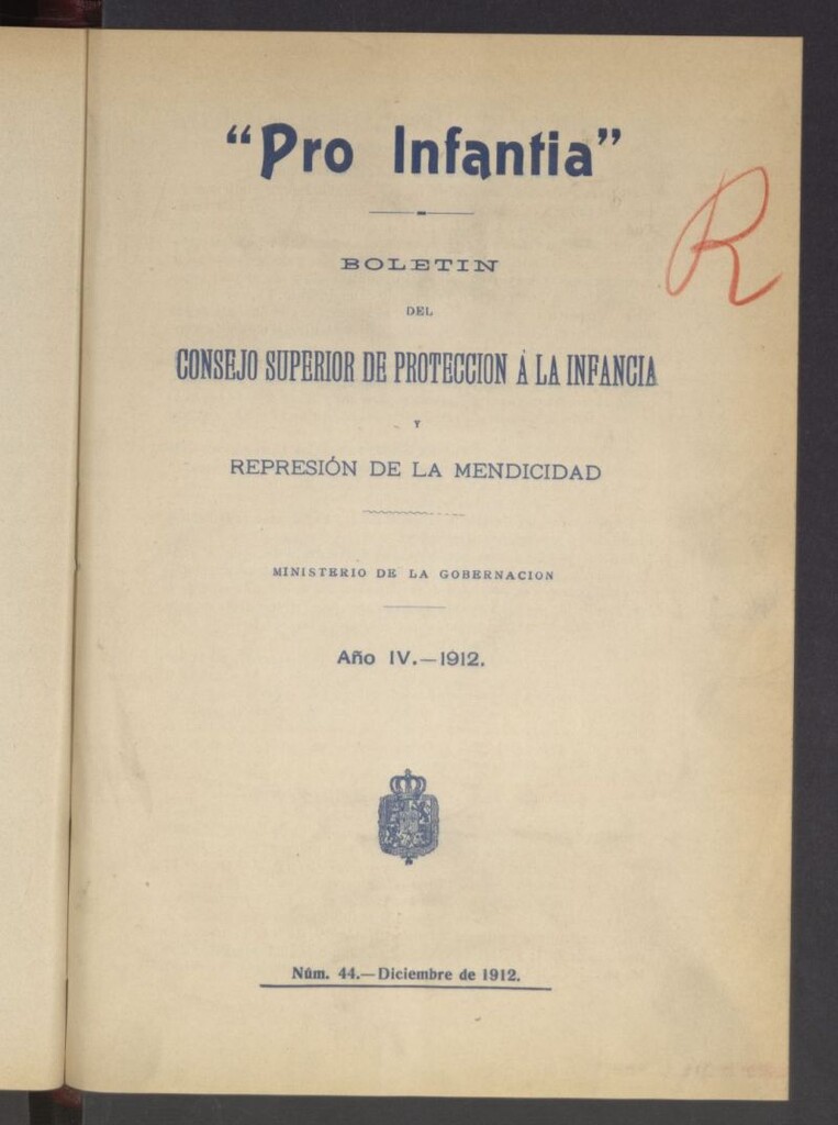 Miniatura de Pro Infantia : boletín del Consejo Superior de Protección a la Infancia y Represión de la Mendicidad de diciembre de 1912