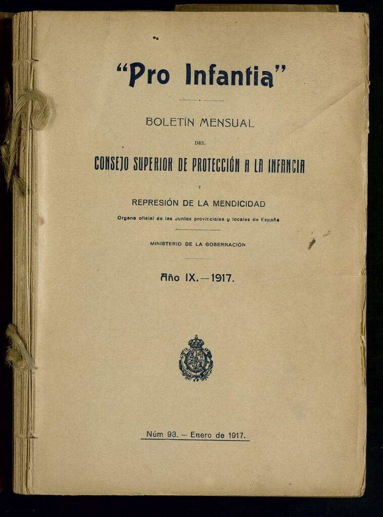 Miniatura de Pro Infantia : boletín del Consejo Superior de Protección a la Infancia y Represión de la Mendicidad de enero de 1917