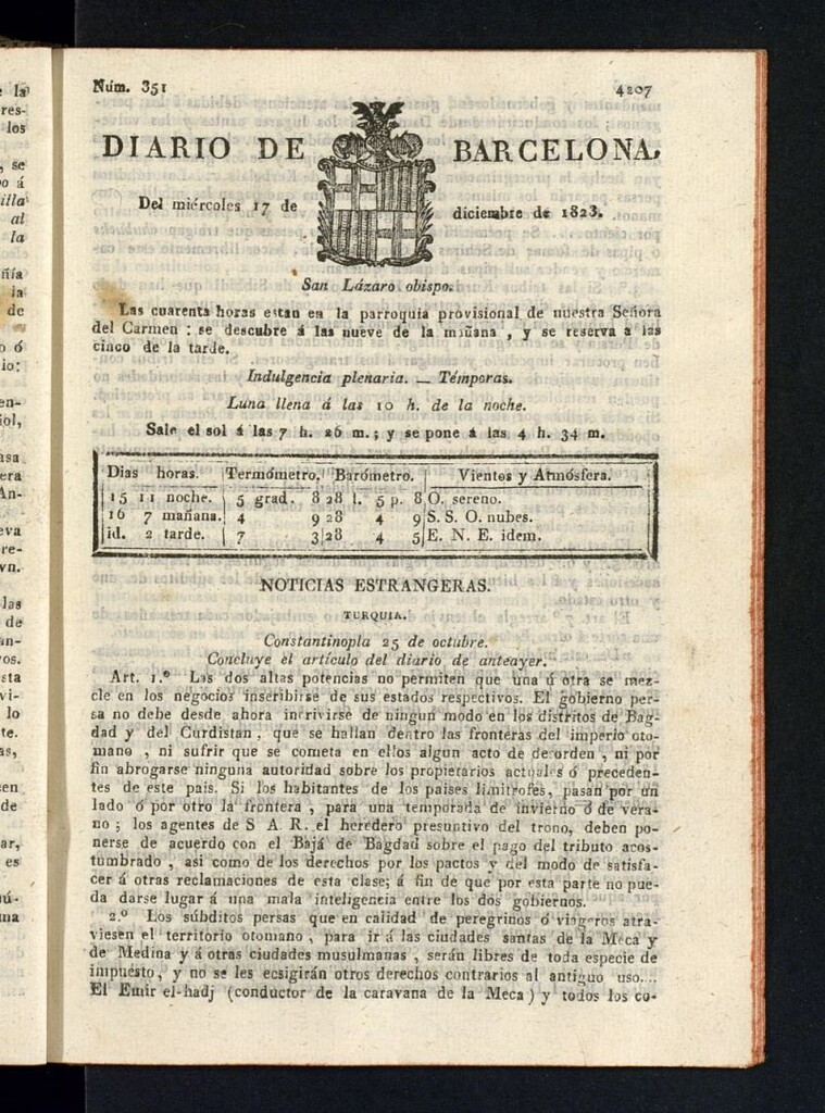 Miniatura de Diario de Barcelona del 17 de diciembre de 1823