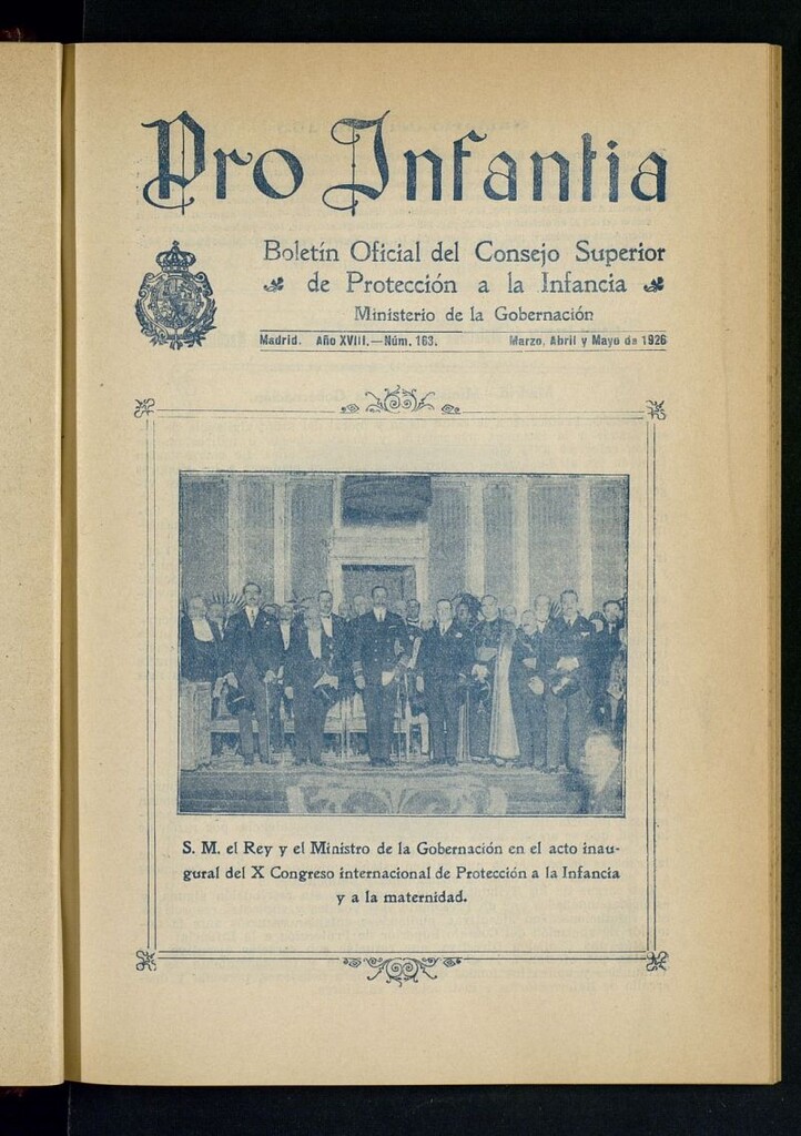 Miniatura de Pro Infantia : boletín del Consejo Superior de Protección a la Infancia y Represión de la Mendicidad  de marzo, abril y mayo de 1926