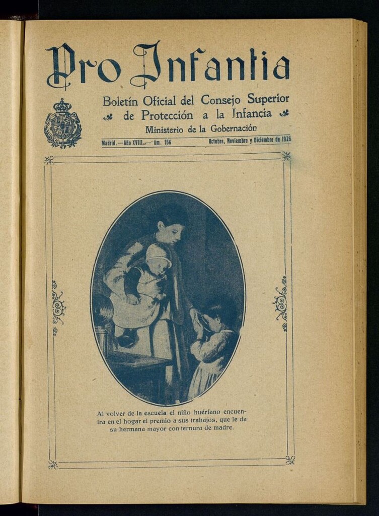 Miniatura de Pro Infantia : boletín del Consejo Superior de Protección a la Infancia y Represión de la Mendicidad  de octubre,noviembre y diciembre de 1926