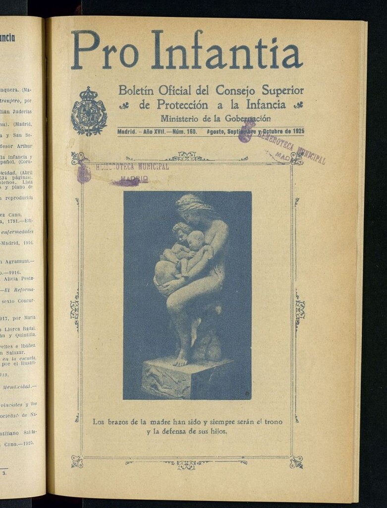 Miniatura de Pro Infantia : boletín del Consejo Superior de Protección a la Infancia y Represión de la Mendicidad de agosto-septiembre-octubre de 1925