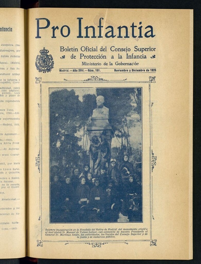 Miniatura de Pro Infantia : boletín del Consejo Superior de Protección a la Infancia y Represión de la Mendicidad de noviembre-diciembre de 1925