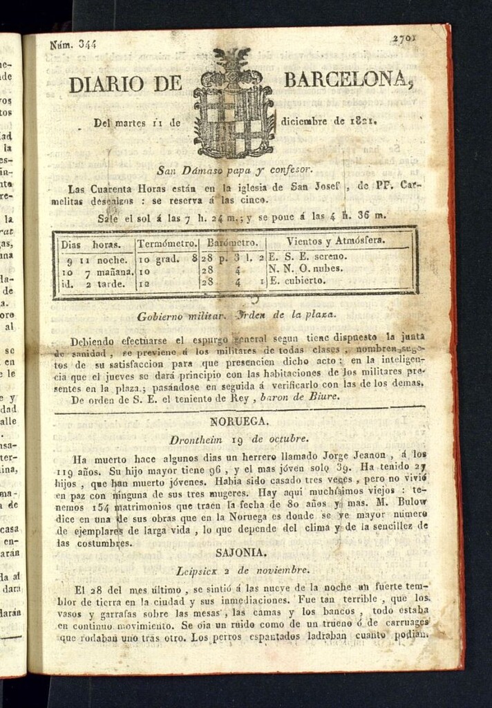 Miniatura de Diario de Barcelona del 11 de diciembre de 1821