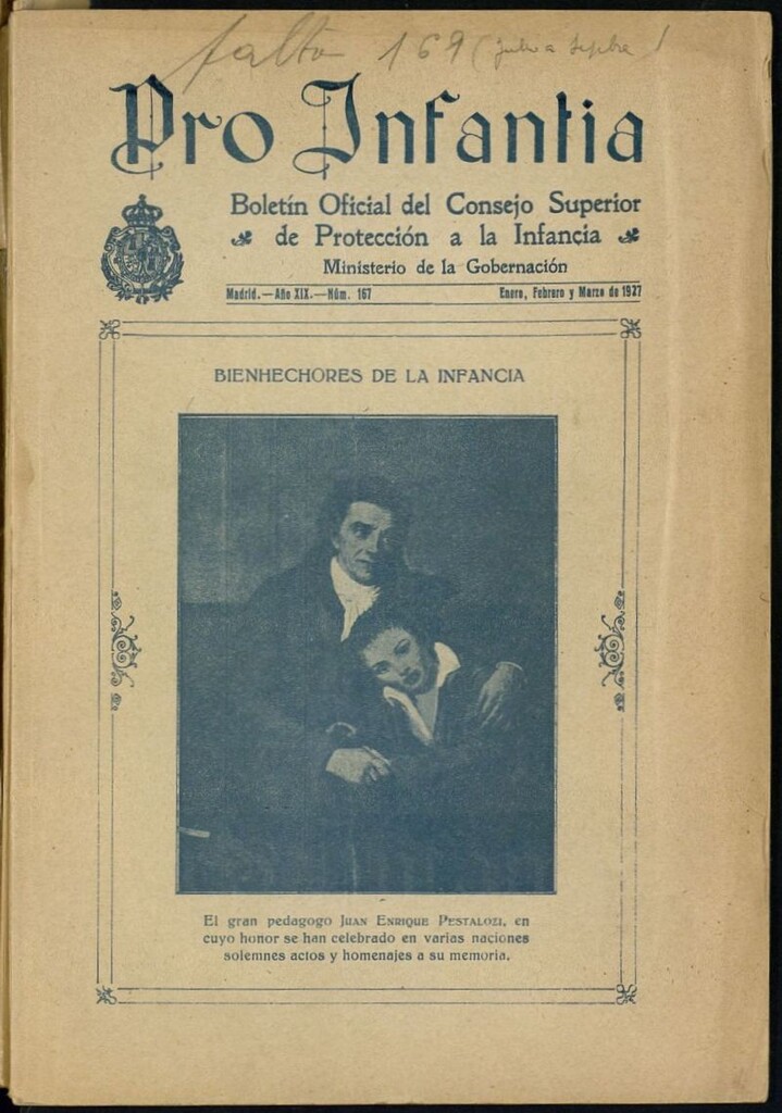 Miniatura de Pro Infantia : boletín del Consejo Superior de Protección a la Infancia y Represión de la Mendicidad de enero, febrero y marzo de 1927