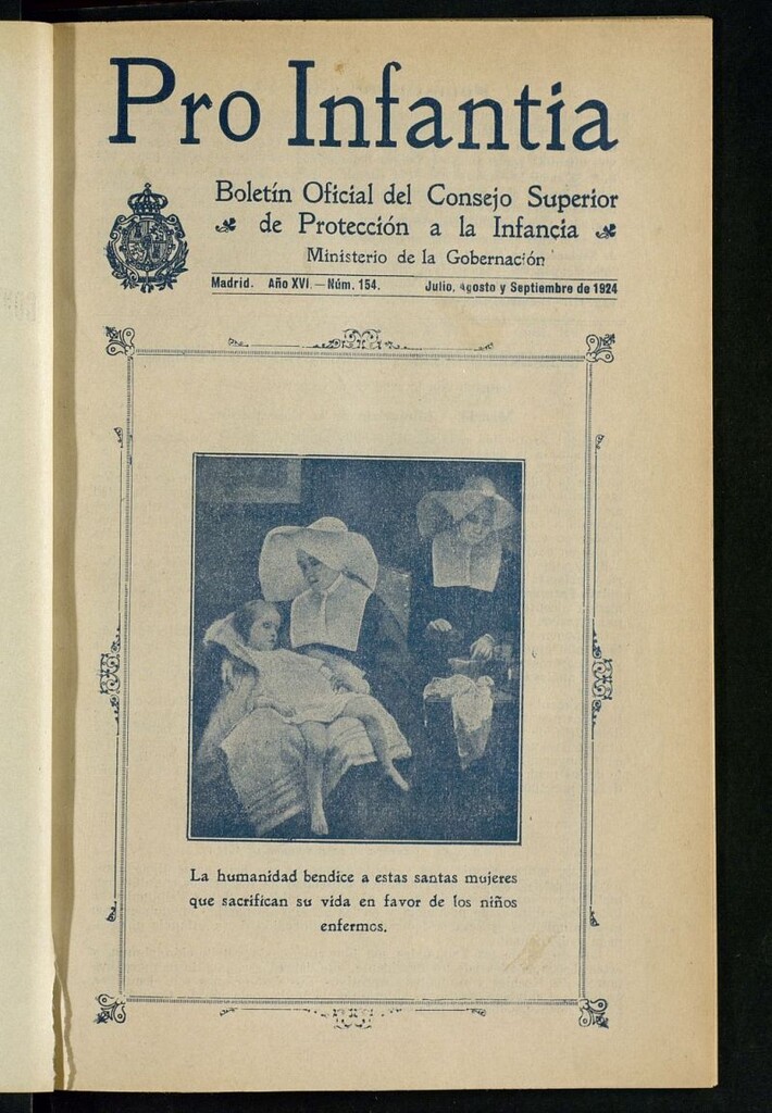 Miniatura de Pro Infantia : boletín del Consejo Superior de Protección a la Infancia y Represión de la Mendicidad de julio-agosto-septiembre de 1924
