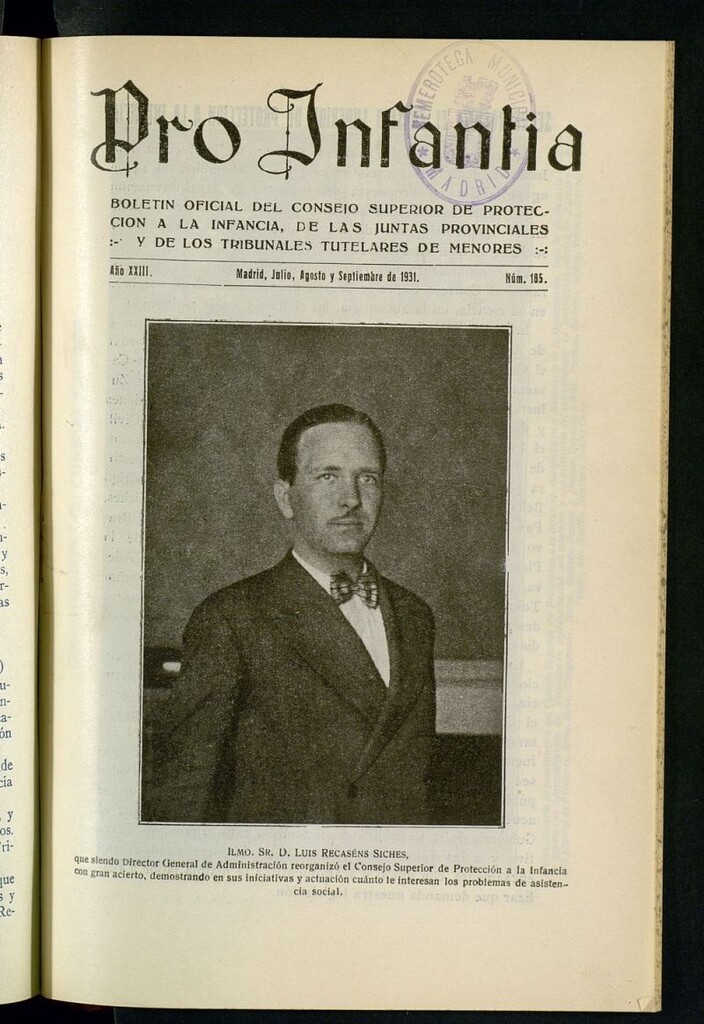 Miniatura de Pro Infantia : boletín del Consejo Superior de Protección a la Infancia y Represión de la Mendicidad de julio-agosto-septiembre de 1931