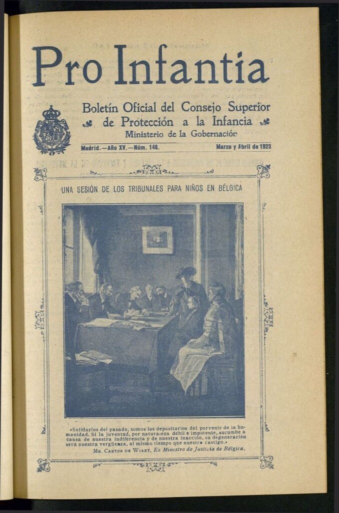 Miniatura de Pro Infantia : boletín del Consejo Superior de Protección a la Infancia y Represión de la Mendicidad de marzo y abril de 1923