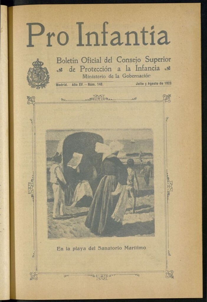 Miniatura de Pro Infantia : boletín del Consejo Superior de Protección a la Infancia y Represión de la Mendicidad de julio y agosto de 1923