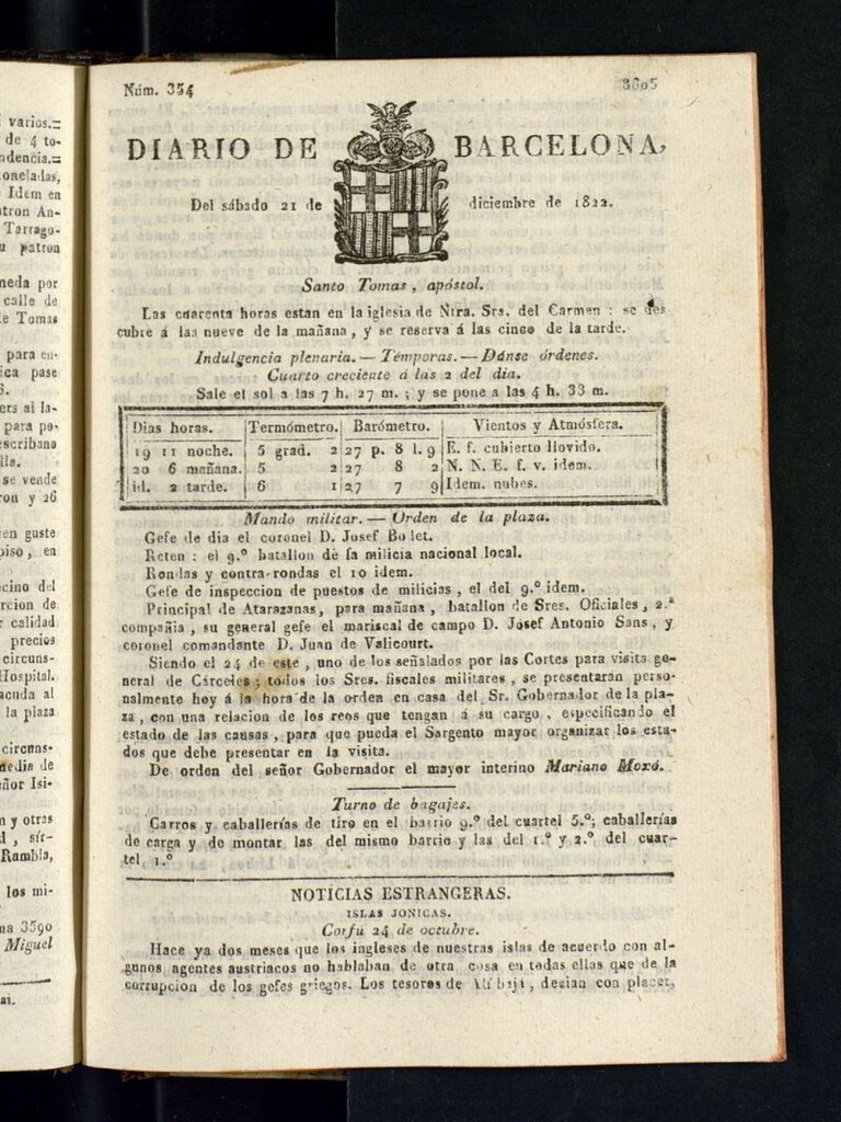 Miniatura de Diario de Barcelona del 21 de diciembre de 1822