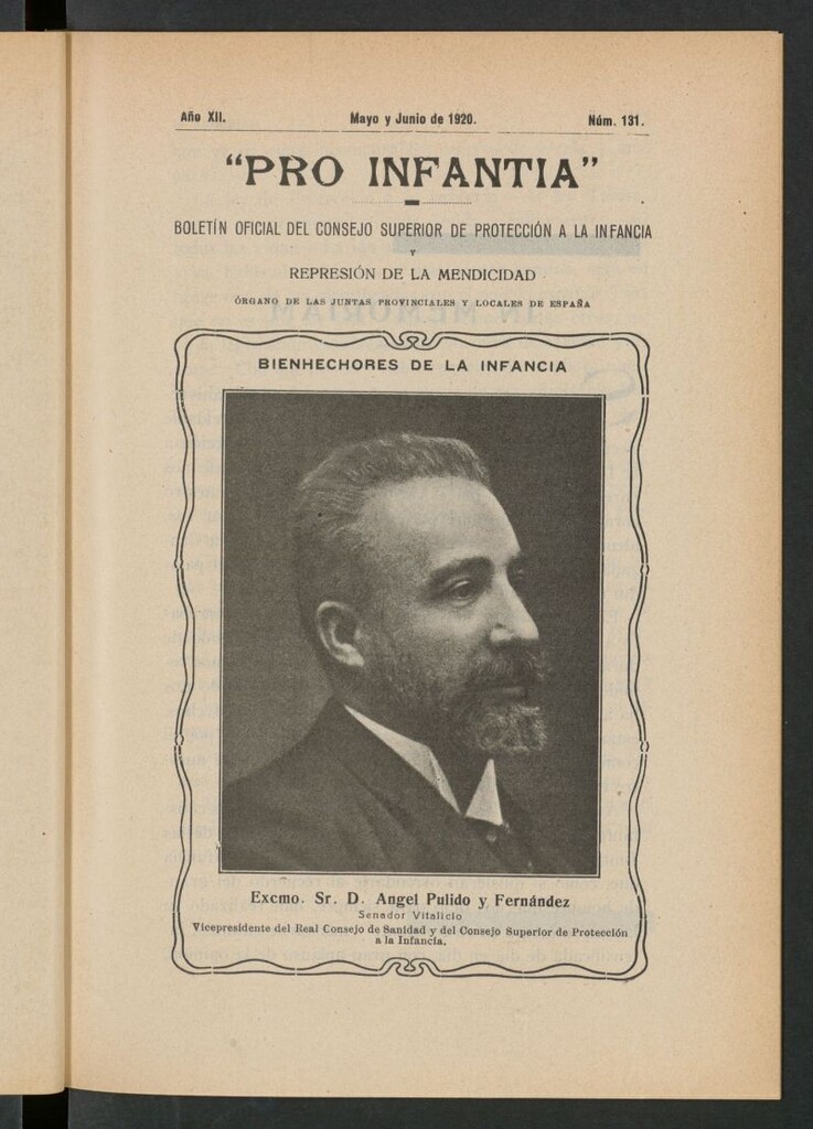 Miniatura de Pro Infantia : boletín del Consejo Superior de Protección a la Infancia y Represión de la Mendicidad. Nº 131