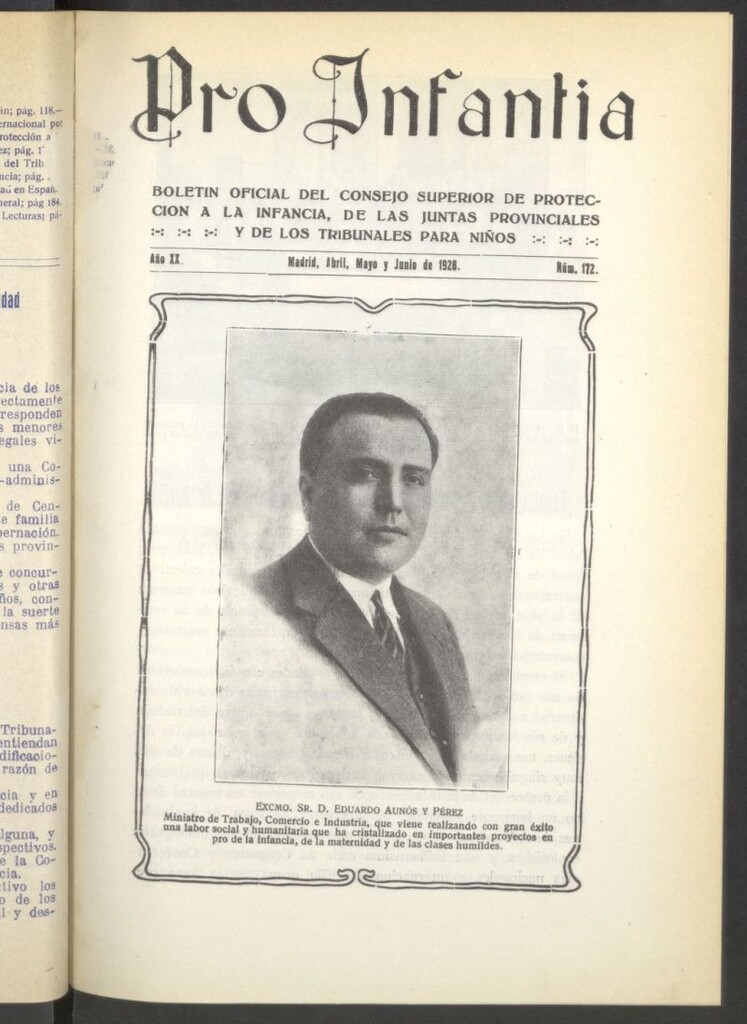 Miniatura de Pro Infantia : boletín del Consejo Superior de Protección a la Infancia y Represión de la Mendicidad. Nº 172