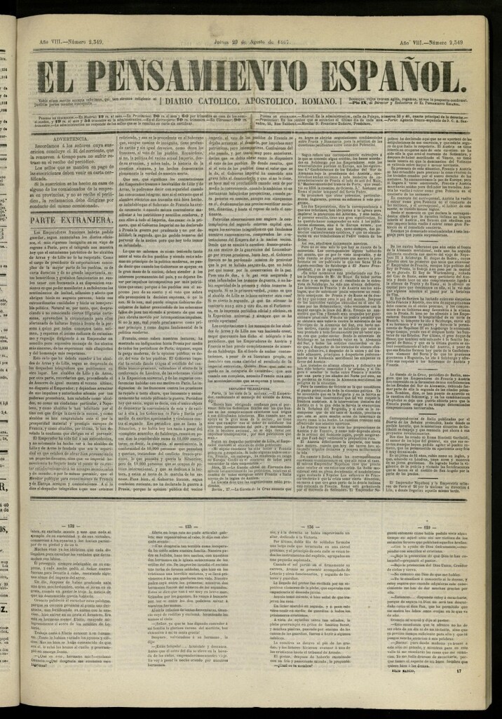 Miniatura de El Pensamiento Español del 29 de agosto de 1867, nº 2349