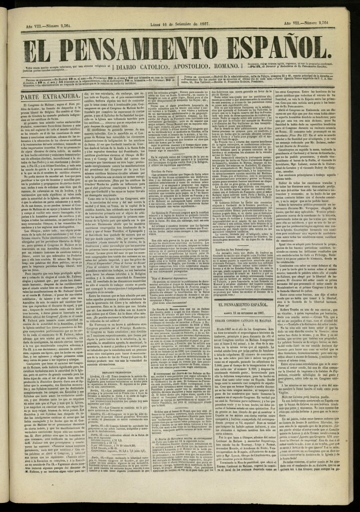 Miniatura de El Pensamiento Español del 16 de septiembre de 1867, nº 2364