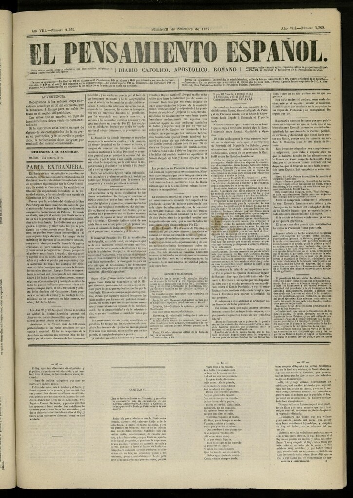 Miniatura de El Pensamiento Español del 21 de septiembre de 1867, nº 2369
