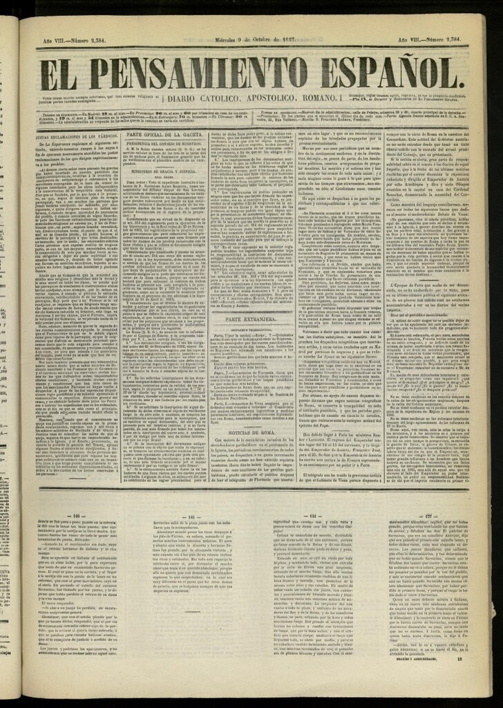 Miniatura de El Pensamiento Español del 9 de octubre de 1867, nº 2384