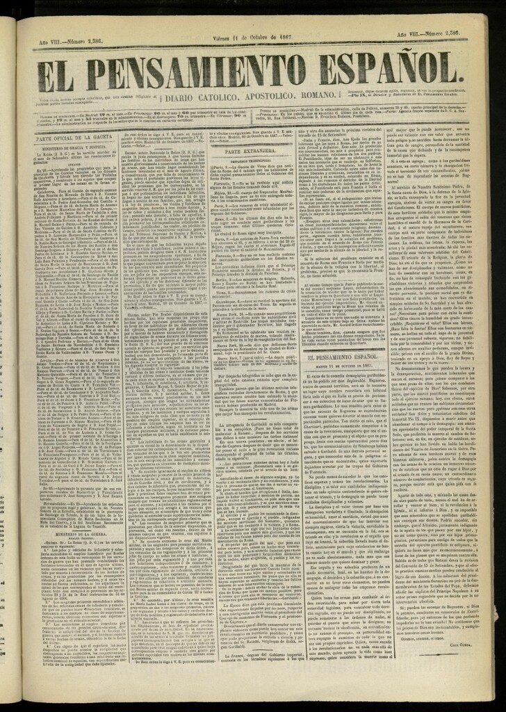 Miniatura de El Pensamiento Español del 11 de octubre de 1867, nº 2386
