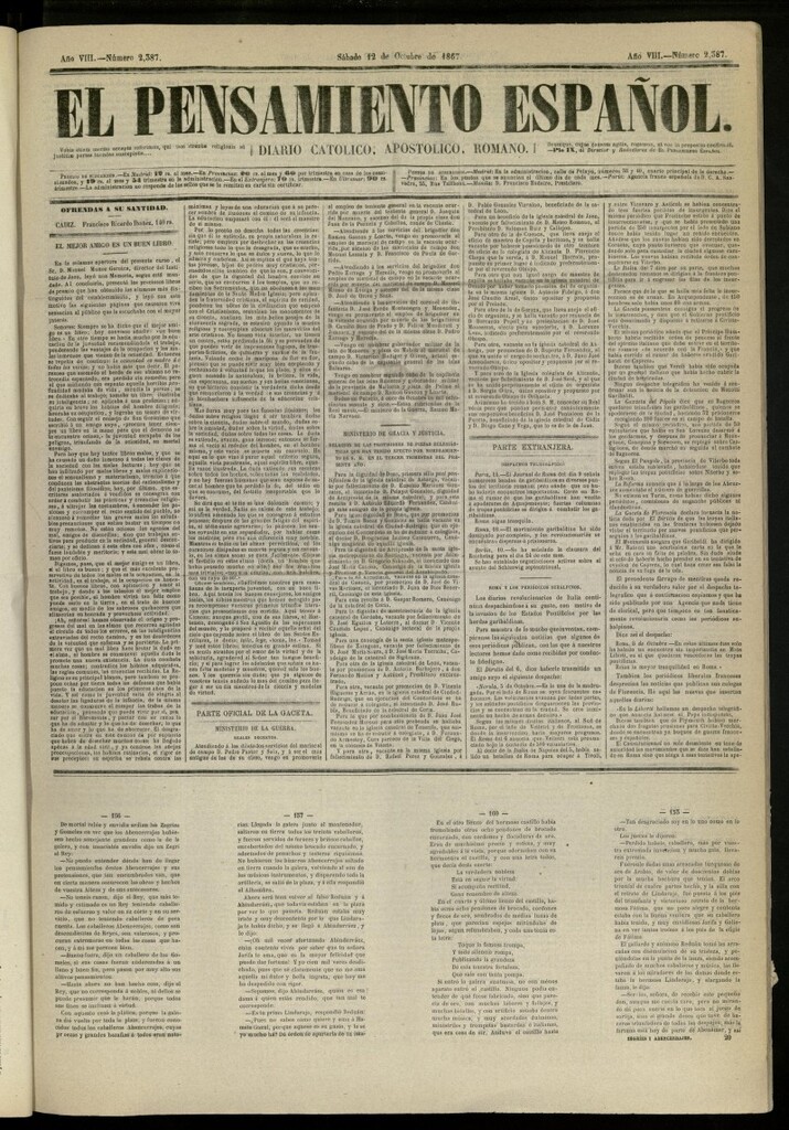 Miniatura de El Pensamiento Español del 12 de octubre de 1867, nº 2387