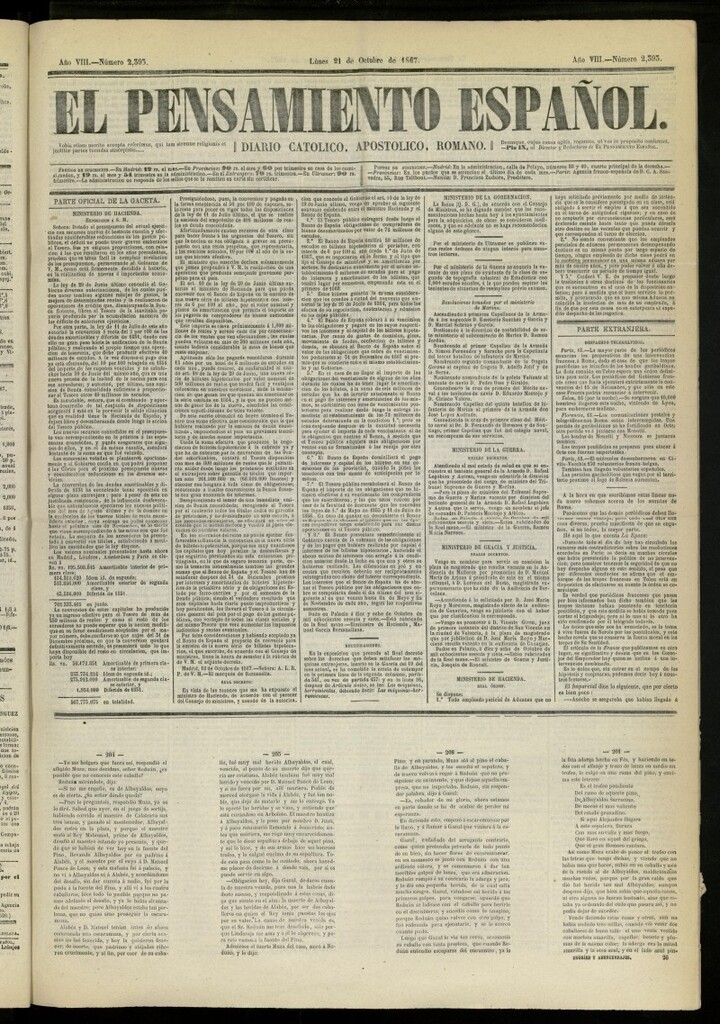 Miniatura de El Pensamiento Español del 21 de octubre de 1867, nº 2393
