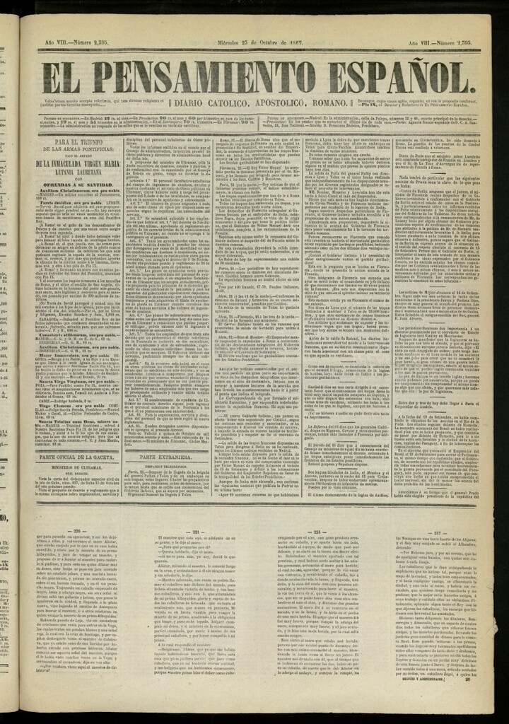 Miniatura de El Pensamiento Español del 23 de octubre de 1867, nº 2395