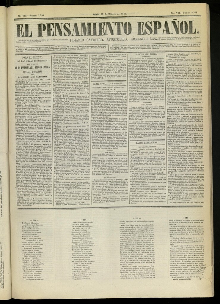Miniatura de El Pensamiento Español del 26 de octubre de 1867, nº 2398